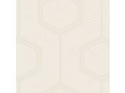 Tapety Yara - Bílá geometrická tapeta na zeď Bílá geometrická tapeta na zeď