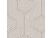 Tapety Yara - Šedo-bílá geometrická tapeta na zeď Šedo-bílá geometrická tapeta na zeď