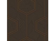 Tapety Yara - Hnědá geometrická tapeta na zeď Hnědá geometrická tapeta na zeď