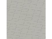 Tapety Yara - Šedo-stříbrná geometrická tapeta na zeď Šedo-stříbrná geometrická tapeta na zeď