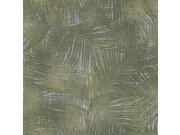 Zeleno-stříbrná tapeta s listy