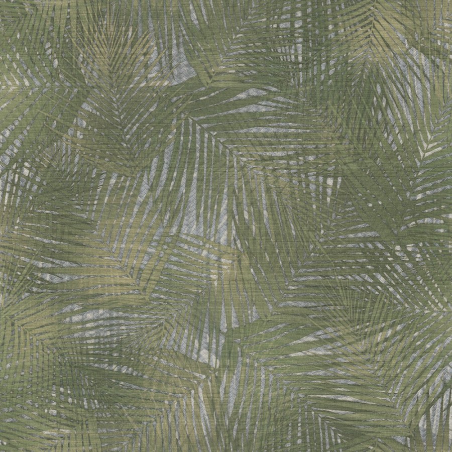 Zeleno-stříbrná tapeta s listy - Tapety Yara