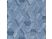 Tapety Yara - Modrá geometrická tapeta na zeď Modrá geometrická tapeta na zeď