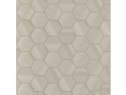 Tapety Yara - Šedo-béžová geometrická tapeta na zeď Šedo-béžová geometrická tapeta na zeď