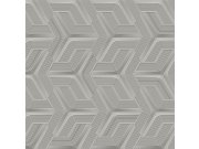 Tapety Yara - Šedá geometrická tapeta na zeď Šedá geometrická tapeta na zeď