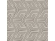 Tapety Yara - Šedo-béžová geometrická tapeta na zeď Šedo-béžová geometrická tapeta na zeď