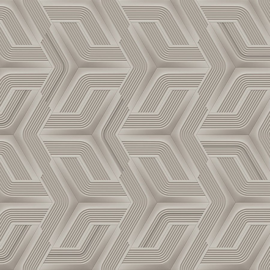 Tapety Yara - Šedo-béžová geometrická tapeta na zeď Šedo-béžová geometrická tapeta na zeď - Tapety Yara
