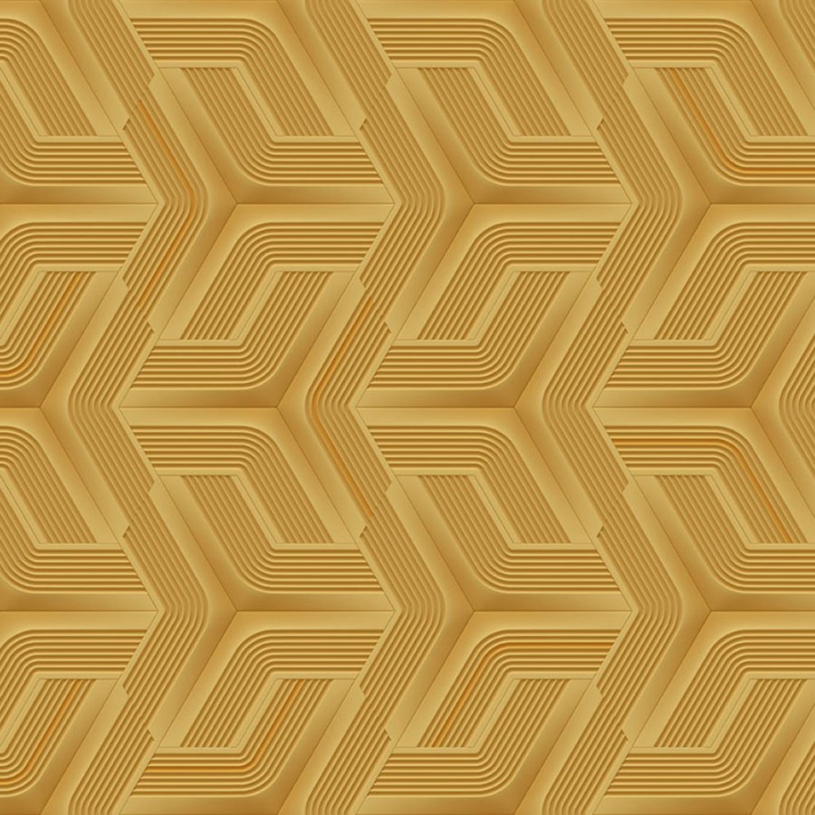 Okrová geometrická tapeta na zeď - Tapety Yara