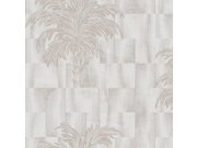  šedo-béžová tapeta s palmami