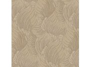 Tapety Yara - hnědo-béžová tapeta s listy hnědo-béžová tapeta s listy