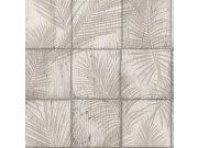 Tapeta na zeď, šedo-béžová, obklady, listy, Nomade, Ugépa