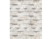 Tapeta na zeď, šedo-béžová, 3D obklad mramor, Brut, Ugépa