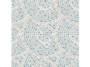 Tapety Yara - Tapeta na zeď, šedo-tyrkysová, mozaika, Artifice, Ugépa Tapeta na zeď, šedo-tyrkysová, mozaika, Artifice, Ugépa