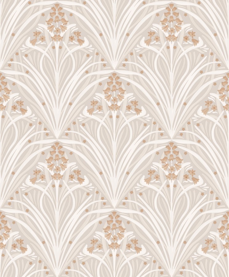 Béžová květinová tapeta na zeď Béžová květinová tapeta na zeď