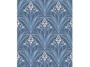 Tapety Yara - Modrá květinová tapeta na zeď Modrá květinová tapeta na zeď