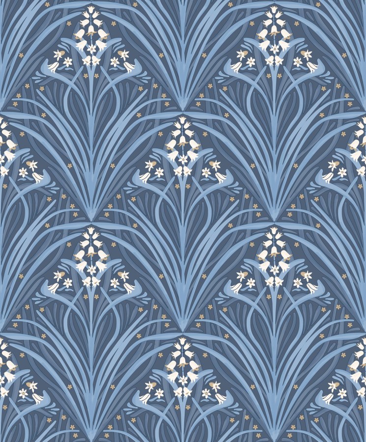 Tapety Yara - Modrá květinová tapeta na zeď Modrá květinová tapeta na zeď - Tapety Yara