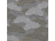 Tapety Yara - Šedo-černá tapeta na zeď Šedo-černá tapeta na zeď