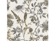 Tapety Yara - Šedo-černá květinová tapeta na zeď Šedo-černá květinová tapeta na zeď