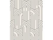 Tapety Yara - Bílo-stříbrná geometrická tapeta na zeď Bílo-stříbrná geometrická tapeta na zeď