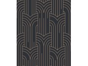 Tapety Yara - Černá geometrická tapeta na zeď Černá geometrická tapeta na zeď