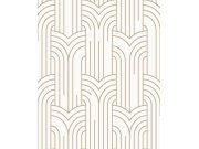 Tapety Yara - Bílo-zlatá geometrická tapeta na zeď Bílo-zlatá geometrická tapeta na zeď