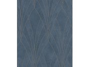 Tapety Yara - Modrá geometrická tapeta na zeď Modrá geometrická tapeta na zeď