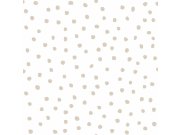 Bílá tapeta s béžovými puntíky