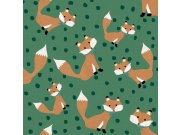 Zelená tapeta se zvířátky