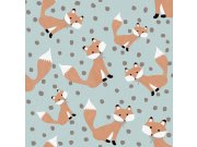 Modrá tapeta se zvířátky