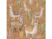 Tapety Yara - Hnědá tapeta se zvířátky Hnědá tapeta se zvířátky