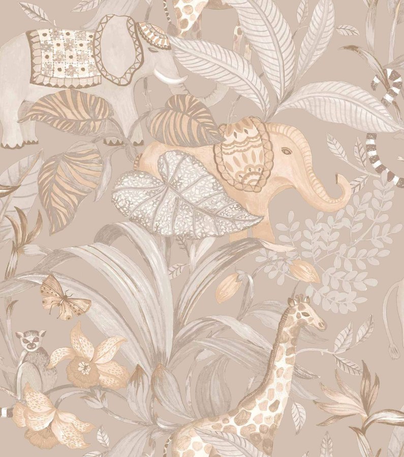Tapety Yara - Béžová tapeta se zvířátky Béžová tapeta se zvířátky - Tapety Yara