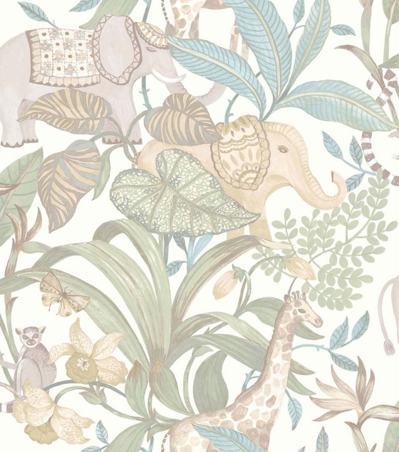 Bílá tapeta se zvířátky - Tapety Yara