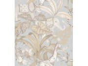 Tapety Yara - Modrá tapeta se zvířátky Modrá tapeta se zvířátky