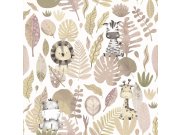 Tapety Yara - Tapeta se zvířátky a listy Tapeta se zvířátky a listy