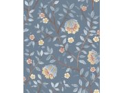 Tapety Yara - Modrá květinová tapeta na zeď Modrá květinová tapeta na zeď