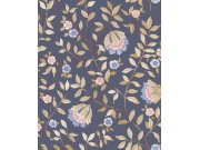 Tapety Yara - Modrá květinová tapeta na zeď Modrá květinová tapeta na zeď