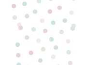 Bílá tapeta s barevnými puntíky - M51903