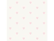 Tapety Yara - Metalická tapeta s růžovými srdíčky - 347705 Metalická tapeta s růžovými srdíčky - 347705