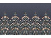 Obrazová tapeta na zeď, modrá, květiny, ptáci, 125292, William Morris At Home