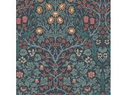 Tapeta na zeď, modrá, květiny, listy, William Morris At Home