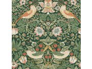 Tapeta na zeď, zelená, květiny, ptáci, William Morris At Home Tapety Yara