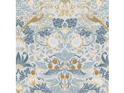 Tapeta na zeď, šedo-modrá, květiny, ptáci, William Morris At Home Tapety Yara