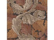 Tapeta na zeď, hnědo-oranžová, listy, William Morris At Home