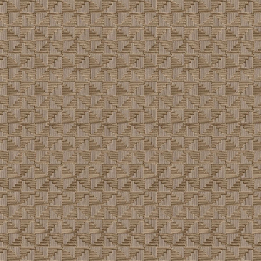 Hnědá geometrická retro tapeta na zeď - Tapety Yara