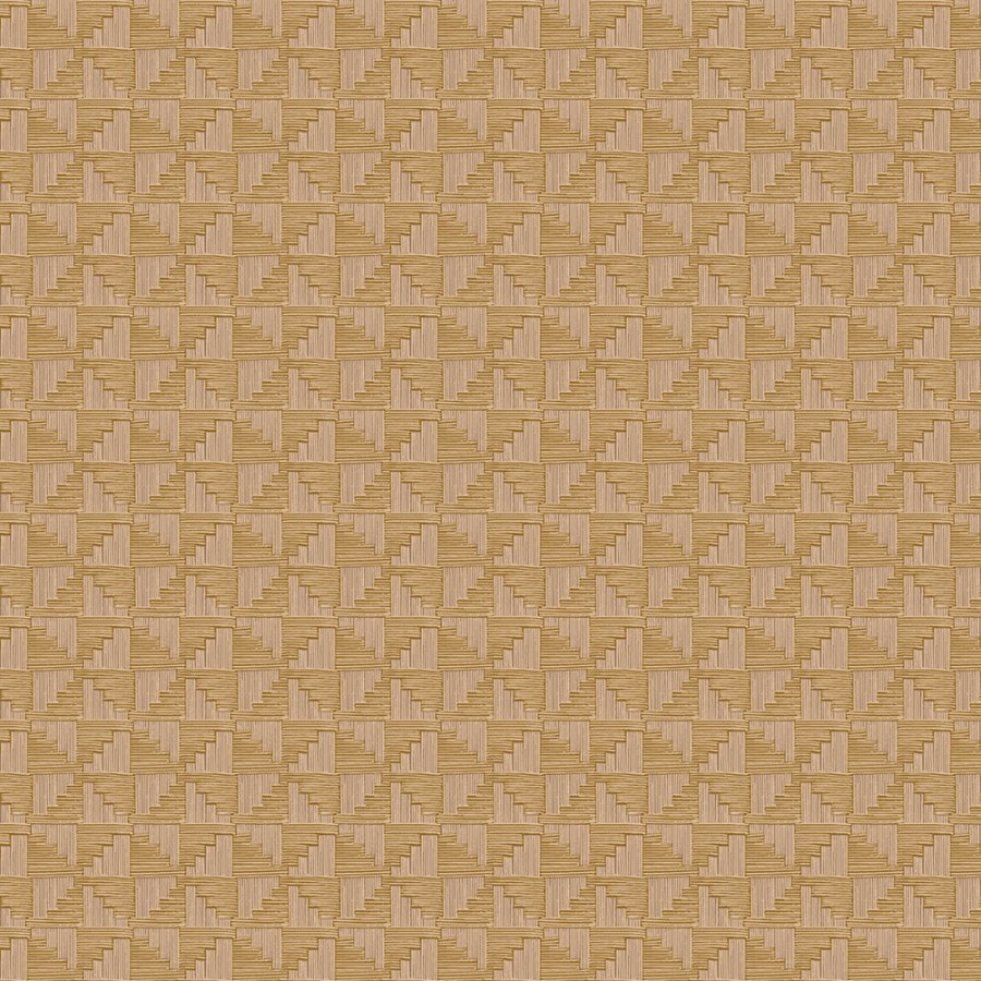 Okrová geometrická retro tapeta na zeď - Tapety Yara