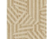 Zlato-béžová geometrická retro tapeta na zeď