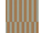 Tapety Yara - Hnědo-zelená pruhovaná retro tapeta na zeď Hnědo-zelená pruhovaná retro tapeta na zeď