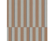 Tapety Yara - Modro-hnědá pruhovaná retro tapeta na zeď Modro-hnědá pruhovaná retro tapeta na zeď