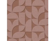 Tapety Yara - Terakotová geometrická retro tapeta na zeď Terakotová geometrická retro tapeta na zeď
