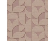 Hnědo-fialová geometrická retro tapeta na zeď